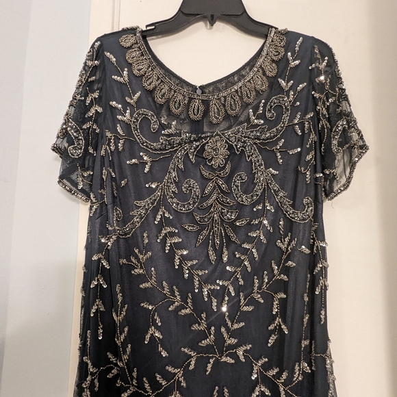 Pissaro Nights Beaded Cocktail Dress (Plus Size) - Picture 10 of 11